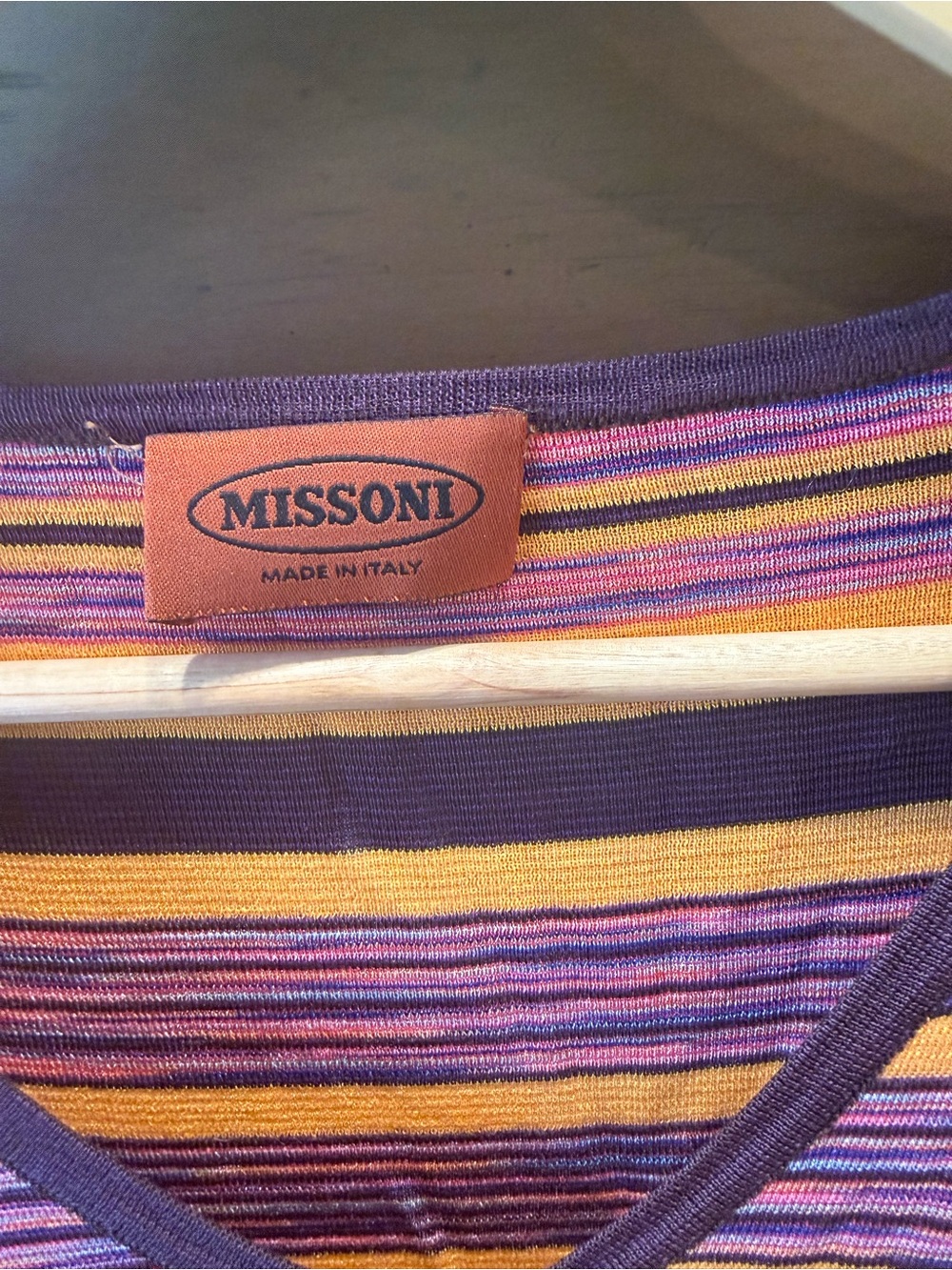 Vintage Missoni Striped Knit V-Neck Top Made in Italy Y2K - Picture 3 of 7